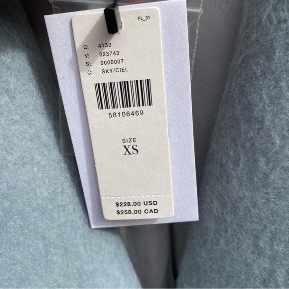 NWT Anthropologie Greylin Sky Blue and Grey Long Wool Coat with pockets size XS - Picture 11 of 12